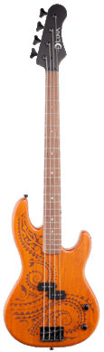 Luna Tattoo Electric Bass Guitar