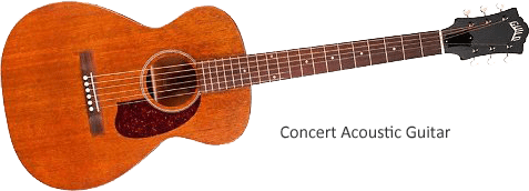 Concert style acoustic guitar